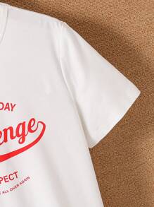 SHEIN 2pcs/Set Toddler Boys Letter & Cartoon Print Crew Neck Casual Short Sleeve T-Shirts Kids Tshirts T Shirts For Boys