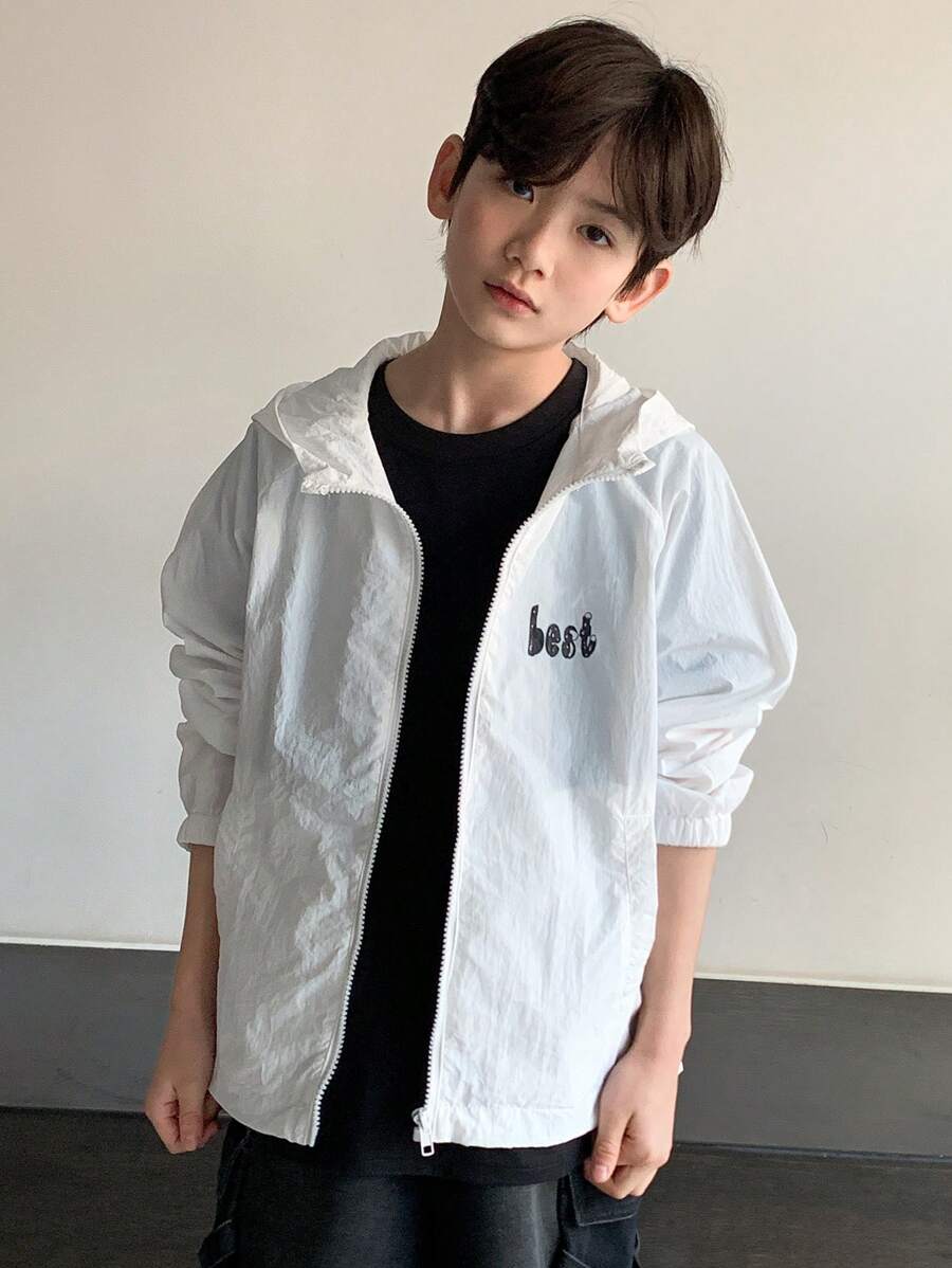 DAZY Tween Boy Kids Fall Jacket,Back To School Clothes - White - View 1