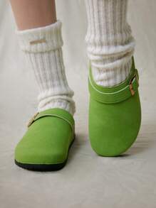 Solecia Women's Furry Platform Slippers, Round Toe Warm Shoes - Mint Green - View 4