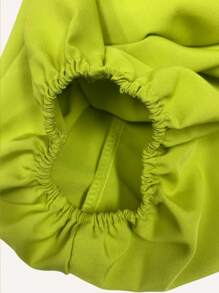 Calvaya Áo sơ mi nữ tay cánh dơi một bên vai màu trơn, họa tiết hoa ngẫu nhiên, thường ngày xuân hè - màu xanh lá - Xem 7