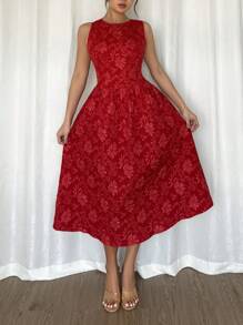 Chiquease 露背方领无袖 A 字裙，简约时尚休闲日常穿着