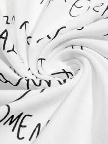 RueChic Men Special Letter Printed Crew Neck Regular Sweatshirt - Black and White - View 5