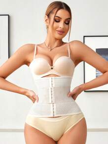 1pc Women Front Button Closure Waist Slimming Belt - Black - View 8