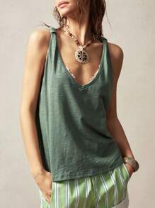 Bohemela Áo ba lỗ dệt kim màu trơn cho nữ, trang phục thường ngày đơn giản và thời trang - Xám - Xem 3