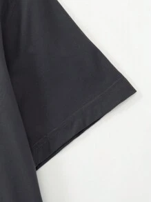 SHEIN Teen Boy Casual Simple Letter Graphic Short Sleeve T-Shirt, Versatile For Summer Travel And Vacation - Khaki - View 6