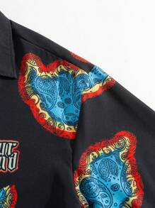 ROMWE MEN Casual Men's Shirt Set, Suitable For Daily Wear In Spring/Summer Vacation - Multicolor - View 4