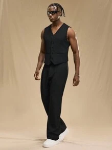 Forever 21 Men's Sleeveless Blazer Vest And Suit Pants Set - Black - View 4