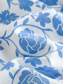 Cozy Pixies 女婴碎花蝴蝶结装饰圆领无袖高腰连衣裙 - 藍色 - 查看 5