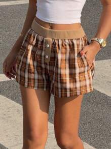 Muchica Women's Plaid Shorts - Multicolor - View 6