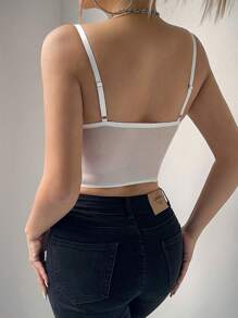 Glamine Débardeur asymétrique à ourlet en dentelle ajourée pour femmes