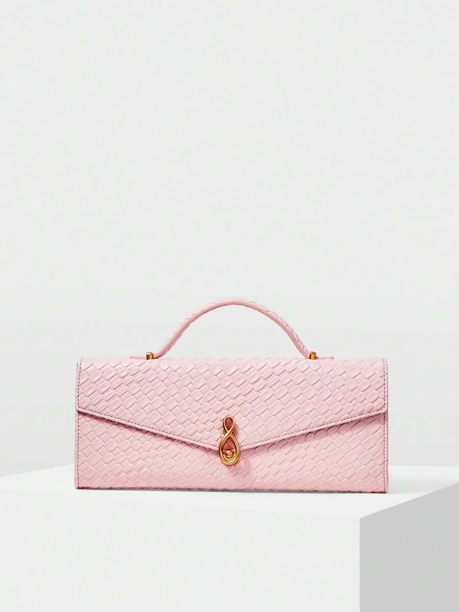 MOTF PREMIUM 女士时尚通勤压纹手提包 - 粉色 - 查看 1