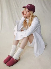 Solecia Chaussons de maison à plateforme moelleuse pour femmes, chaussures à bout fermé chaudes