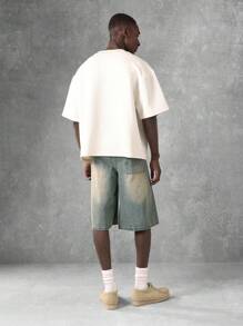 SUMWON Premium Texture Boxy Fit T-Shirt Casual Streetwear Essential Ribbed Crew Neck Minimalist Urban Fashion Loungewear Athletic Comfort