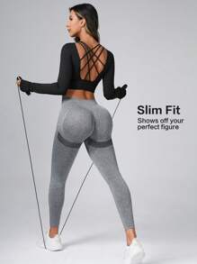 Easithlete Camo Print Letter Tape Panel Sports Tank Top Gym Topworkout Tank Top - Black - View 3