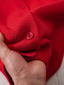 Rusticease 1 pieza Cardigan casual de mujer de un solo botonadura, de unicolor y manga larga para otoño/invierno