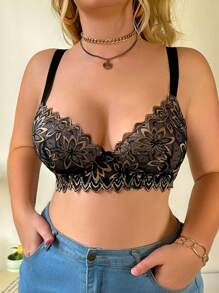 DesireSculpt Đồ lót ren thanh lịch & trưởng thành cỡ lớn cho phụ nữ - màu đen - Xem 3