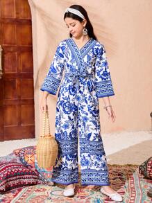 SHEIN Tween Girls' Cute Print Jumpsuit - Multicolor - View 4