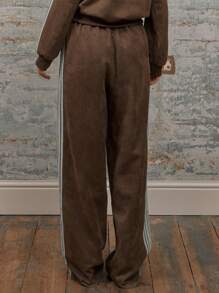 MUSERA Straight Leg Drawstring Waist High Rise Track Pants Vacation  Capsule Summer Airport Holiday Fall, Autumn, Winter, Back To School Fall Autumn Winter Christmas Elegant