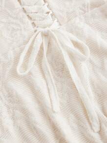 SHEIN MOD Plus Size Romantic Faux Fishbone Design One Shoulder Dress,Apricot Lace Bandeau Off Shoulder Uplift Long Dress,Dinner Outfit,Formal Dress,Prom Dress,, Dress, Bridesmaid Dress,Velvet Dress,Homecoming Dresses,Renaissance Dress,Vintage Dress,New Year,Valentine,Birthday Dresses For Women - Beige - View 3