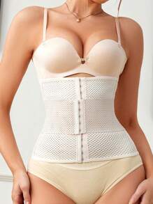 1pc Women Front Button Closure Waist Slimming Belt - Black - View 1