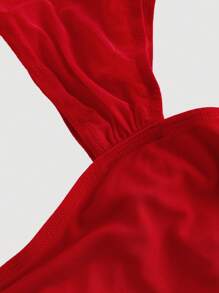 SHEIN MOD Red Cute Tie Up Women T-Shirt, Casual Top, Fashionable Blouse,Valentine Outfits,Valentine Outfits