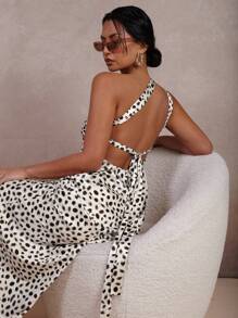 COSMINA 女士无袖不对称领口花卉印花修身连衣裙 - 彩色 - 查看 6