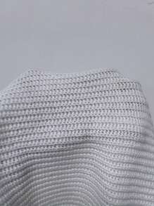 Celisse 高领落肩罗纹针织毛衣，长袖上衣