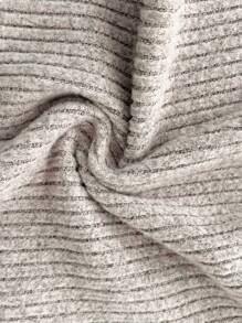 SHEIN Maternity Fleece Ribbed High Waist Leggings - Apricot - View 7