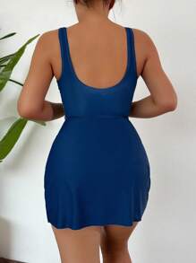 SHEIN Swim Tropical Print Ruched Waist A-Line Skirt Bikini Set, Modest Mature Swimsuit For Women, Beach Vacation Two Pieces - Multicolor - View 2