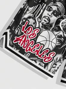 ROMWE MEN Prep Pantalones cortos de baloncesto minimalistas casuales para hombres, para uso diario