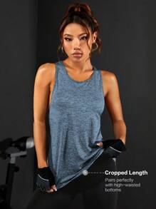 Powerista 渐变色弧形下摆运动 T 恤