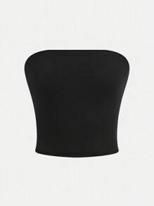 SHEIN Girlism Conjunto de 3 piezas para niña preadolescente: Camiseta de tirantes, Top corto de tirantes, Top sin tirantes - Negro - Ver 8