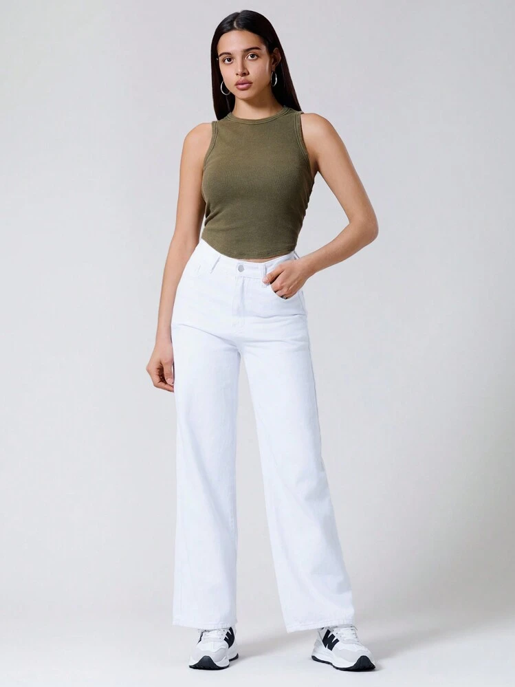 SHEIN x Marika Sila SHEIN EZwear Summer Vintage Solid Ruched Tank Top - Army Green - View 4