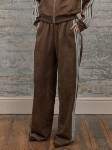 MUSERA Straight Leg Drawstring Waist High Rise Track Pants Vacation  Capsule Summer Airport Holiday Fall, Autumn, Winter, Back To School Fall Autumn Winter Christmas Elegant