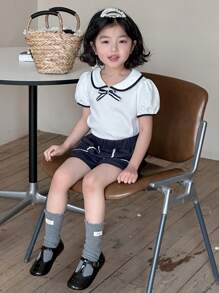 DAZY 2pcs/Set Young Girls Fall Outfits - White - View 5