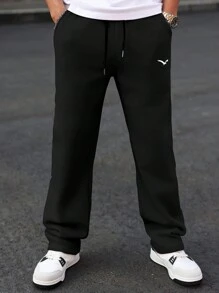 Manfinity CasualCool 男士前系带口袋印花简约运动裤，休闲日常穿着