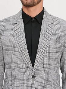 Manfinity Mode Męski codzienny garnitur biznesowy w kratę: marynarka i spodnie