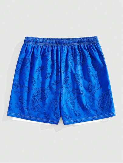 Street Life Shorts simples 2 en 1 à imprimé avec lien devant pour homme, décontracté et vacances