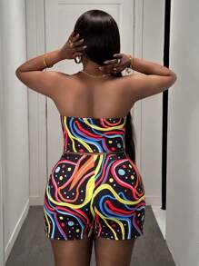 Slaydiva Plus Size Women Sexy Cutout Halter Crop Top And Mini Shorts Set For Vacation