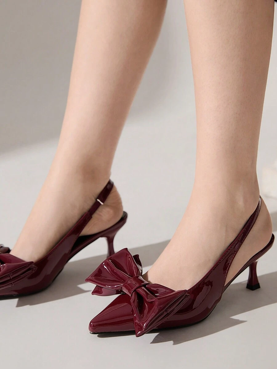 CUCCOO CHICEST Pointy Toe Stiletto Elegant & Versatile Women High Heel Pumps Spring Shoes Spring Break Easter - Burgundy - View 1