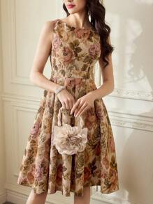 Vintamour Vestido de mujer vintage y elegante, vestido sin mangas de brocado para vacaciones, conjunto de verano para mujer, vestido de graduación, vestidos de cumpleaños para mujer, vestidos de verano para mujer, vestidos formales para mujer, vestidos para mujer, conjuntos de cumpleaños elegantes para mujer, vestido de invitada de boda, vestido de verano para mujer, vestidos elegantes para mujer, ropa de iglesia para mujer, vestido de vacaciones, ropa de verano para mujer, atuendo de crucero, vestidos para mujer, vestidos de fiesta y graduación para mujer, vestidos de primavera para mujer