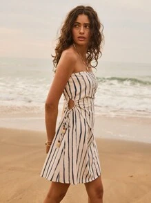 Aralina 夏季海滩装度假露肩迷你太阳裙