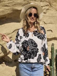 LanaWest Women's Western Casual Floral Print Shirt - Multicolor - View 3