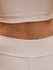 Aralina Leisurewear Active Square Neck Corset Crop Top And Matching Bootleg Capri Set Two Pieces Set - White - View 4