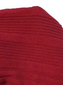 SHEIN LUNE Women Solid Color Stand Collar Long Sleeve Button Decor Slim Fit Ribbed Knit Top, Autumn