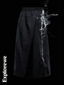 SHEIN Teen Girl Elastic Waist Waterproof Long Casual Skirt - Grey - View 1