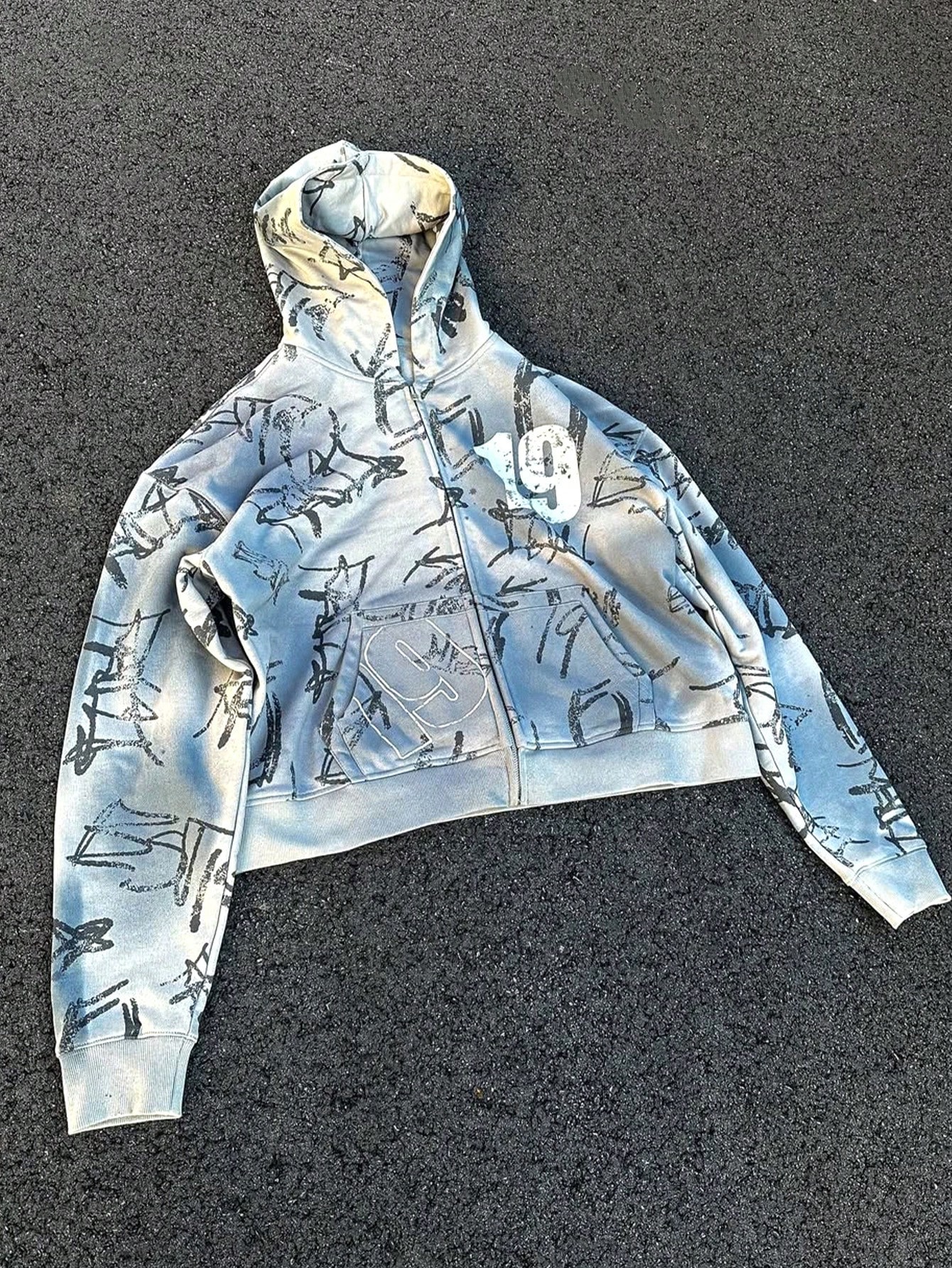 Manfinity Dauomo Men's Y2K Digital Letter Print Hooded Sweatshirt Sweatshirt