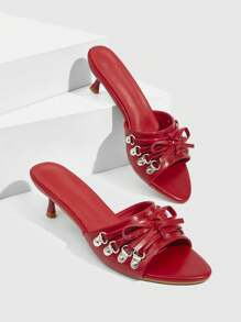 CUCCOO GRLICON Women's High Heel Sandals, Y2K Style, Punk Rock, Biker, Cool Girl, Suitable For Halloween, Christmas, Party - Red - View 8