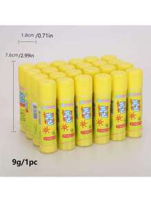 10pcs (9g) PVA Solid Glue Sticks, For Adhering Light Paper, Envelopes, Documents, Handmade Cards, Exam Papers, Notes, Scrapbooking, School & Office Supplies Back To School - yellow - View 2