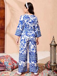 SHEIN Tween Girls' Cute Print Jumpsuit - Multicolor - View 2